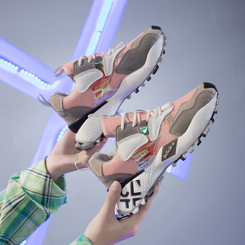 Фуцзинь бренд женская обувь на платформе кроссовки женские осенние туфли для женщин туфли без каблуков на шнуровке дышащие Спортивные Повседневные