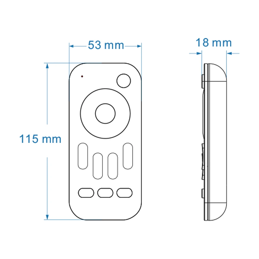 16 Key RF 2.4G Wireless Remote Controller 4 Zones to Control Single Color LED light Strip Dimming Lamp Lighting Without battery