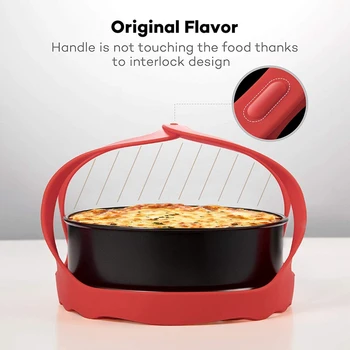 

New Silicone Sling Lifter Accessories Compatible with Instant Pot 6 Qt and 8 Qt, and Other Brand Pressure Cookers, Red
