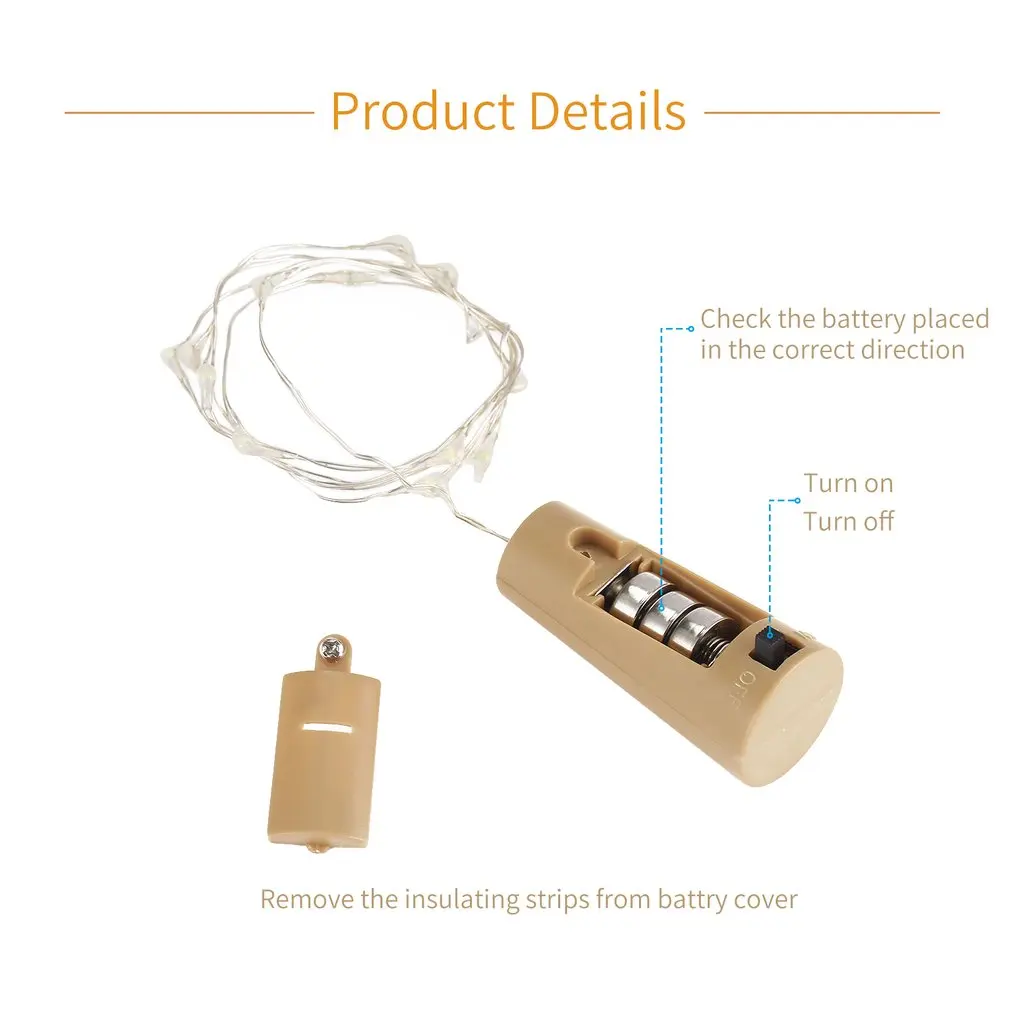 3 Pcs Wine Bottle Cork Lights Copper LED Light Strips Wire Starry Lamp Kit DIY with battery for Party Holiday Decoration