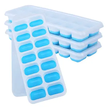 

Silicone With Lid Ice Tray Refrigeration Food Grade Ice Grid Mold Infant Supplementary Popsicle Make Kitchen DIY Tools