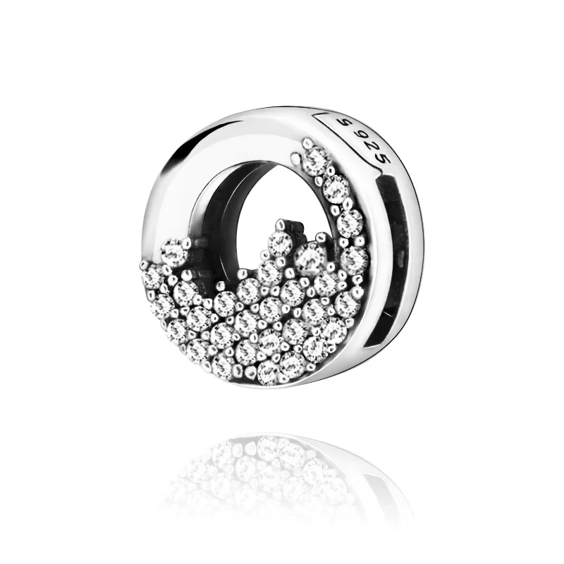 

Winter 100% 925 Sterling Silver Bead Reflexion Sparkling Icicles Clips Charms fit Original Pandora Bracelets Women jewelry