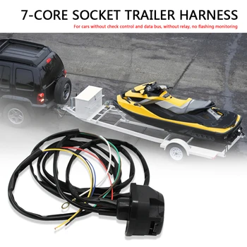

1.9m Pre-wired Towbar Socket Sheathed Cable 7 Pin 12V Electric Towbar Socket Set for Trailer Tow Wiring Light