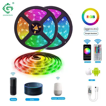 

WIFI LED Strip Light Remote/APP/Voice/Control 5050SMD 5M 10M Waterproof High Quality RGB Lights Flexible Ribbon Diode Tape Room