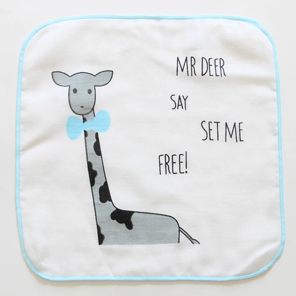 giraffe-1 30*30 см детское полотенце с мультяшным животным милым рисунком Ins стиль 4 слоя марлевые квадраты хлопок Весна Лето Дети квадраты слюнявчик детская мочалка - Цвет: giraffe-1