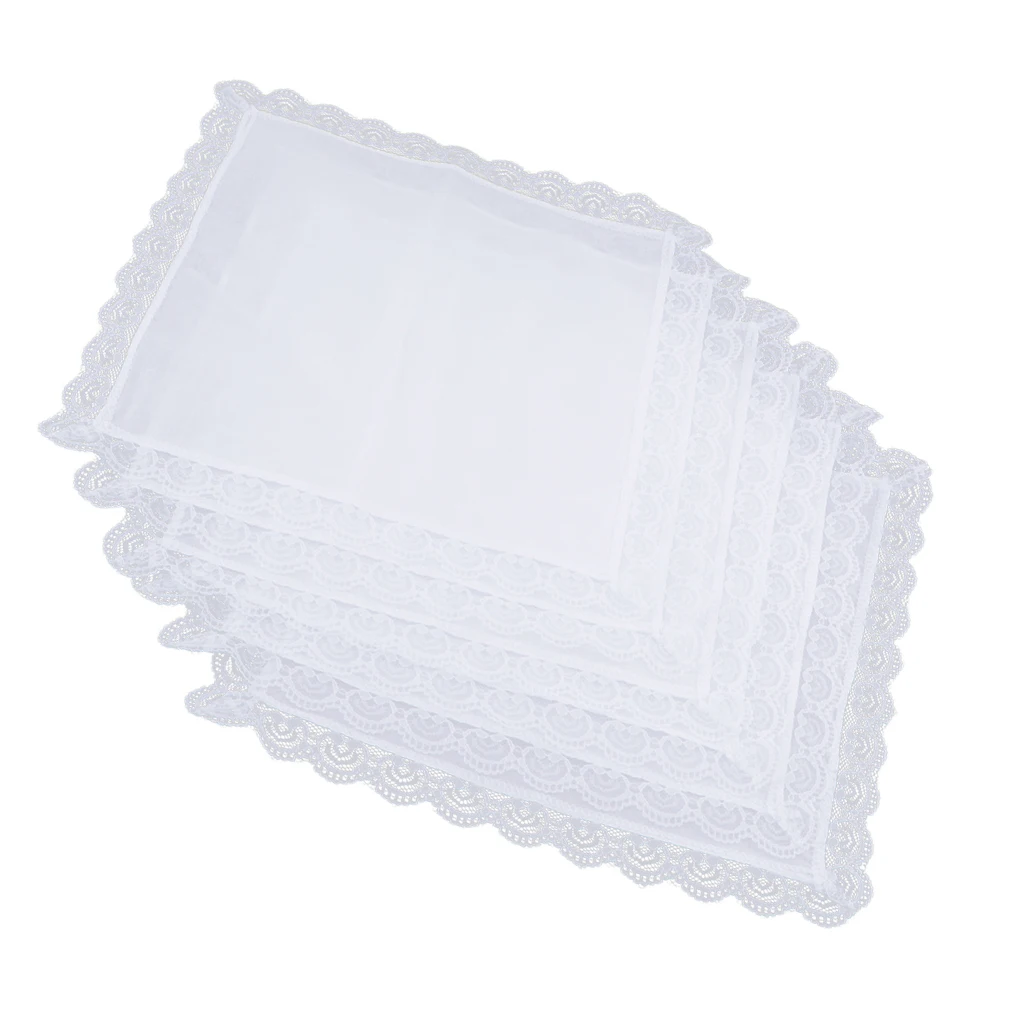 100% Cotton White Handkerchiefs Hanky Pocket Square for Men Women 26x27cm