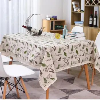 

Fresh Pastoral Cotton Linen Tablecloth Hand Crocheted Dining Modern Table Cover For Birthday Obrus Tafelkleed Mantel Mesa Nappe.