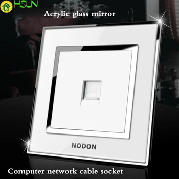

Acrylic glass mirror switch broadband network socket panel 1Gang computer network cable socket