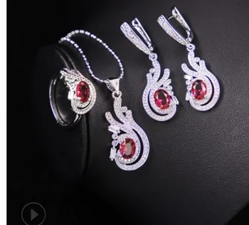 

high quality 2set/lotsl crystal diamond wedding bride necklace earings ring set up-market gift free shipping 16rt