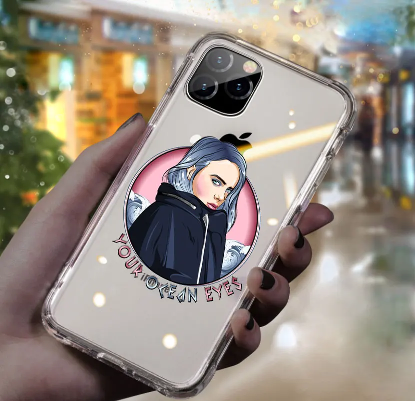 Billie Eilish наклейки dont smile at me мультфильм чехол для телефона для iPhone 11 pro max 7 5S SE 6 6s 8 7 Plus X XR XS MAX Мягкий ТПУ чехол - Цвет: TPU  A1050