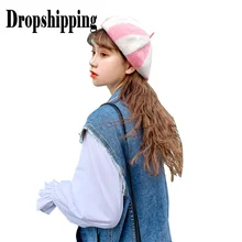 Мягкий флок 2 цвета панельные корейский стиль wo мужские s фетровые береты унисекс Зимние Головные уборы Теплая шапка для мужчин и уха Теплый берет mutze# ZD