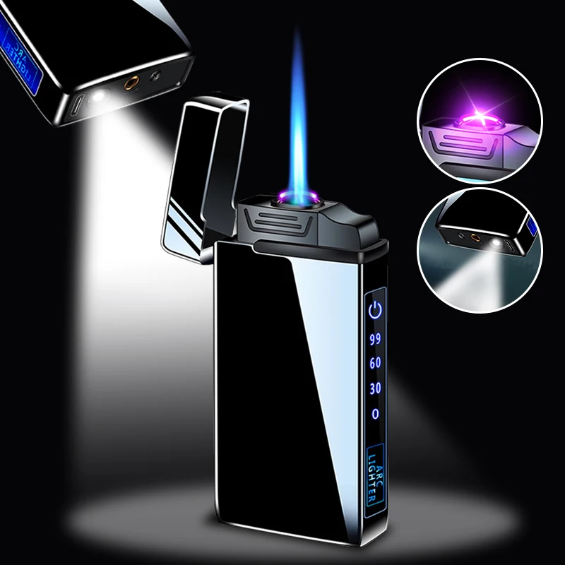 Газовая зажигалка 3 в 1 мужская лампа с бутановым пламенем ветрозащитная