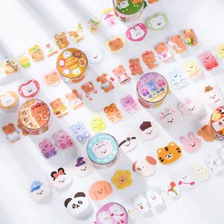 Bande adhésive de masquage lapin ours mignon, 1 rouleau/ensemble, bande adhésive Washi à motif Kawaii, étiquette décorative pour Scrapbooking, Diy bricolage 