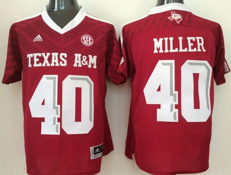 Розовый Stitiched, Texas A& M Aggies, Jonny Manziel, VON MILLER, Ricky Seals Jones Jersey - Цвет: Розовый