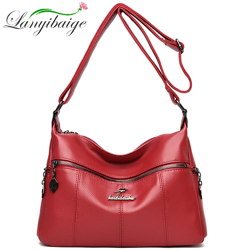 Сумка кросс-боди Женская из мягкой кожи Роскошный дизайнерский мессенджер на