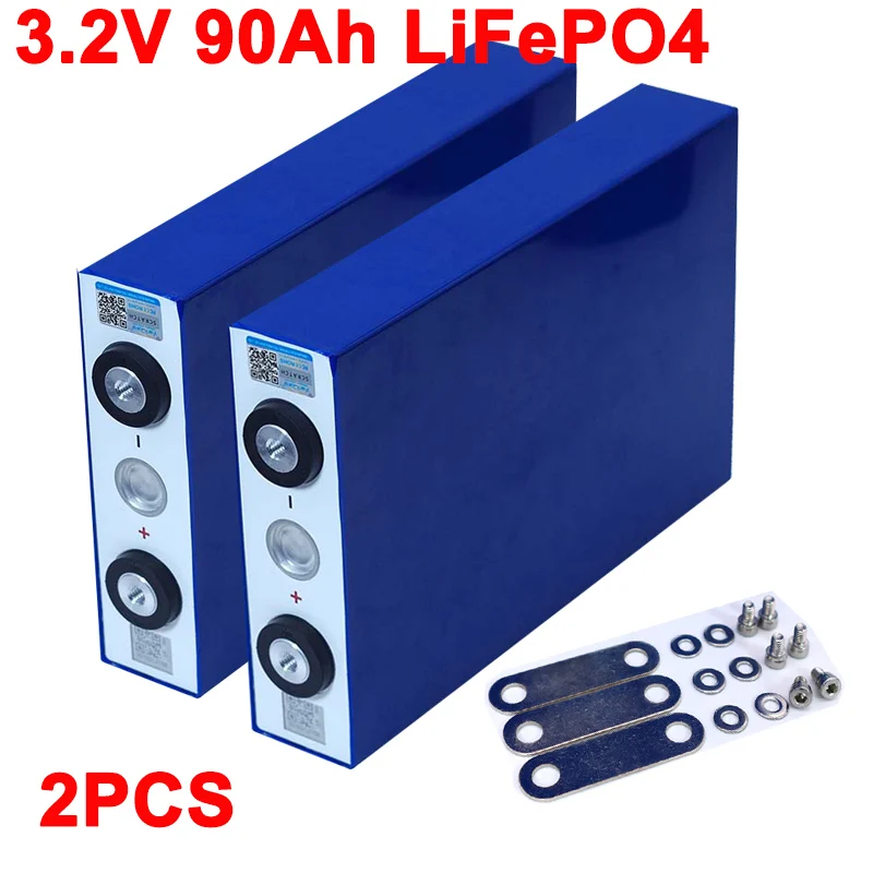 2 шт. 3 В 90Ah LifePo4 батарея литиевая 270A 3C Высокая дренажная для diy 12 24 в солнечный