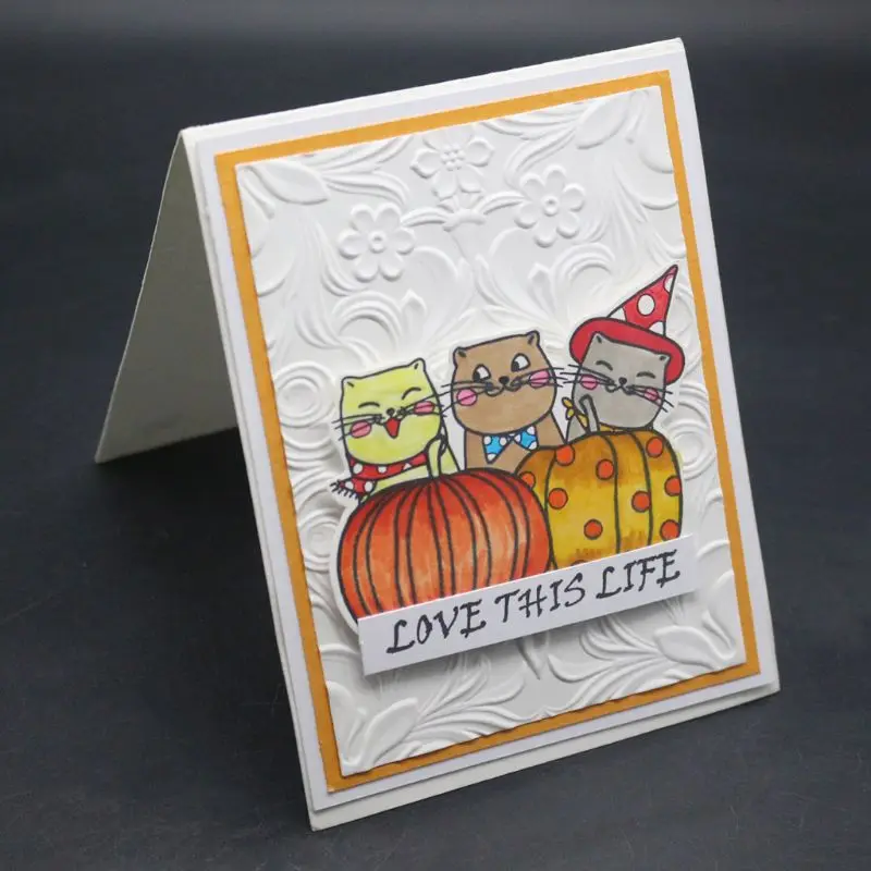 Pumpkin Cat Silicone Clear Seal Stamp DIY Scrapbooking Embossing Photo Albums 634E
