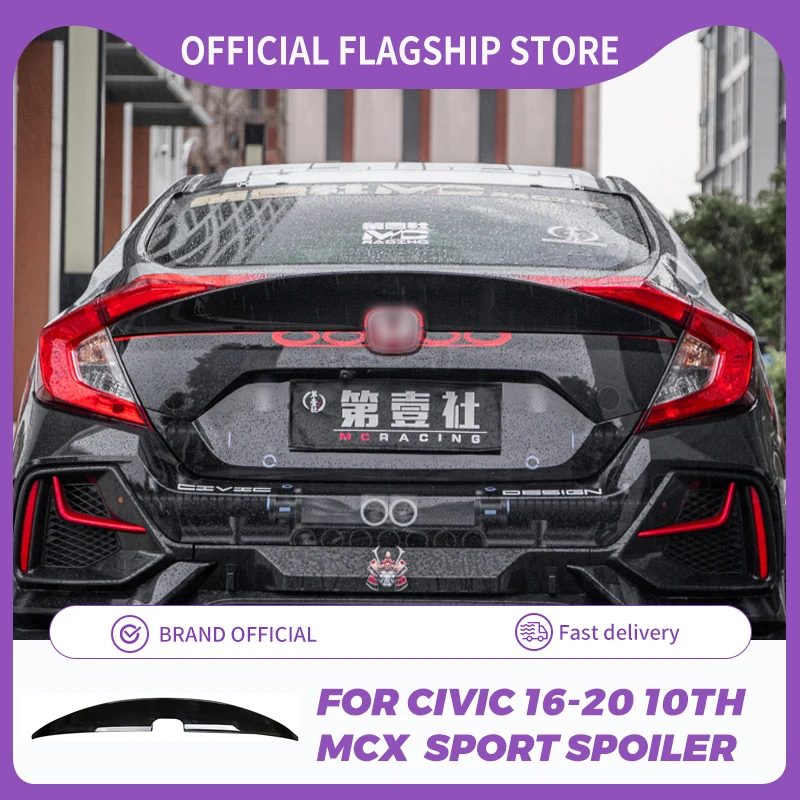 

Car Rear Trunk Wing Boot Lip ABS For honda civic 16 17 18 19 10th JDM Deflector Decoration rear spoiler auto replacement part