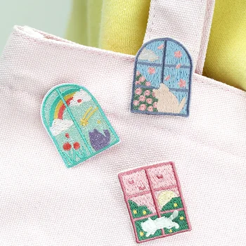 

Vintage Large Embroidered brooch patch Palace Sticker DIY Craft Badge Scrapbooking Album Journal Planner Decorative Stickers