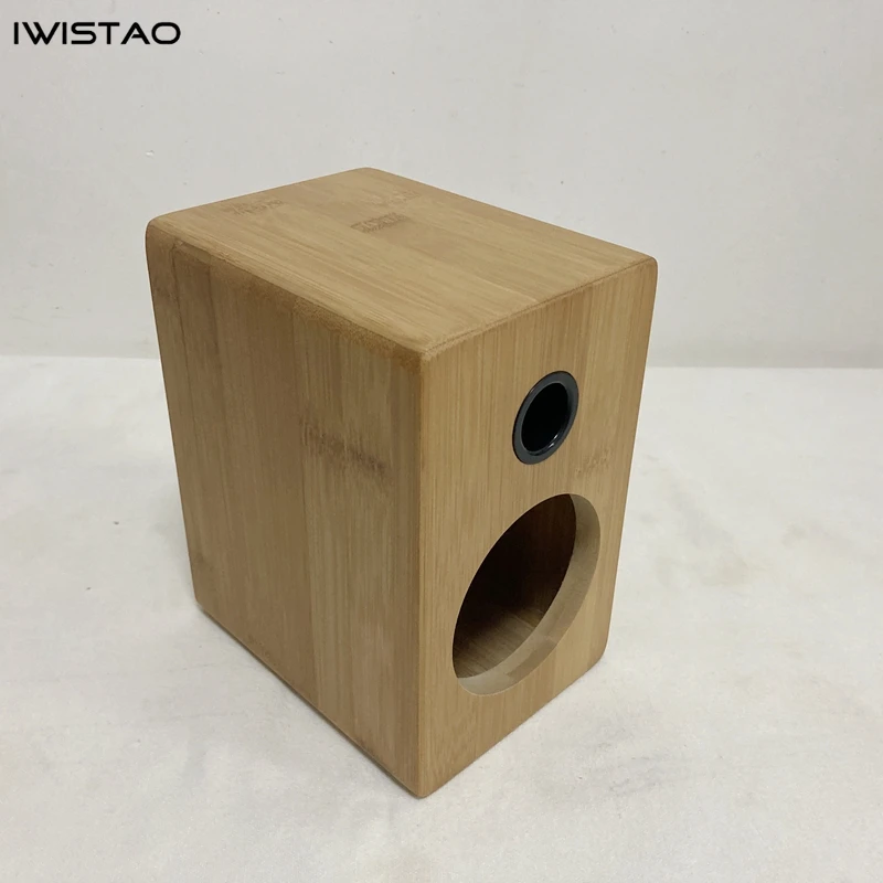 IWISTAO HIFI 3 Inches Full Range Speaker Empty Cabinet Inverted 1 Pair Finished Bamboo Wood for Tube Amplifier