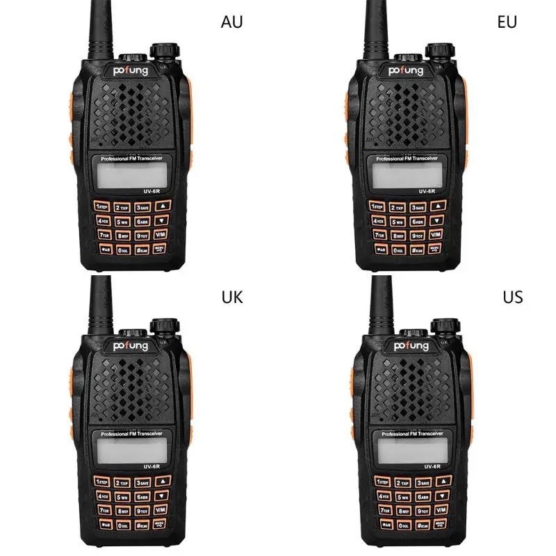 Baofeng UV-6R Walkie Talkie 400-470MHz двухдиапазонный двухсторонний радиоприемопередатчик комплект US/UK/EU/AU Plug