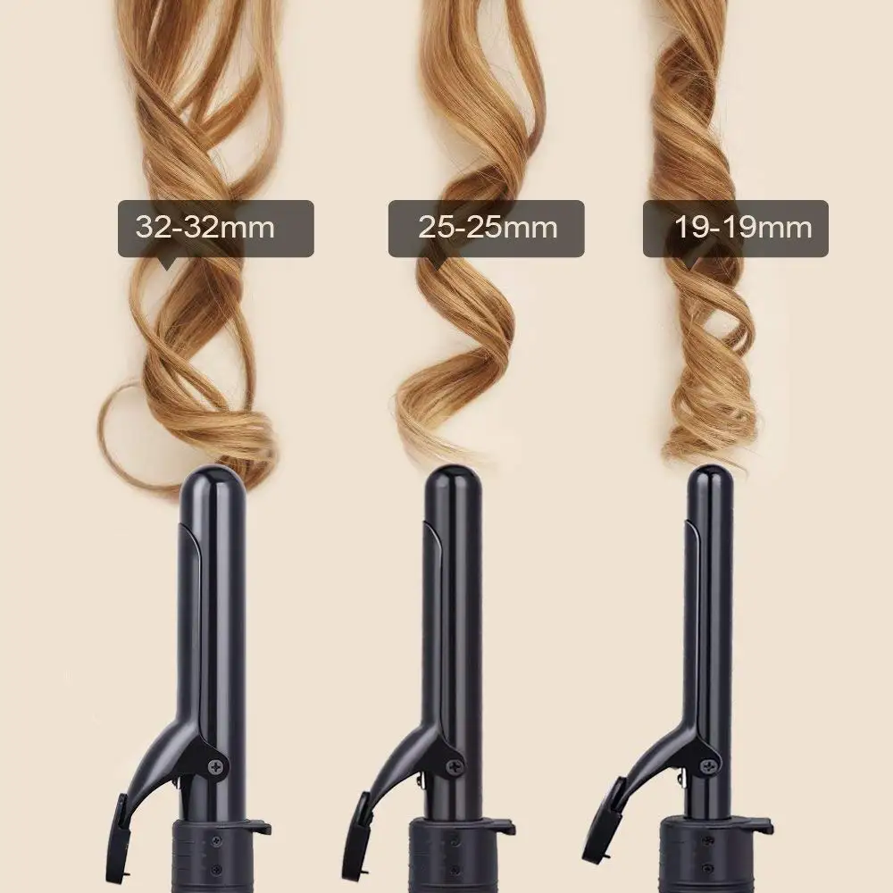 

3 In 1 Hair Curler Set with Ultra-Thin Cone Wand for All Hair Length Home DIY Hair Styling Tool Temperature Adjusted Hair Curler