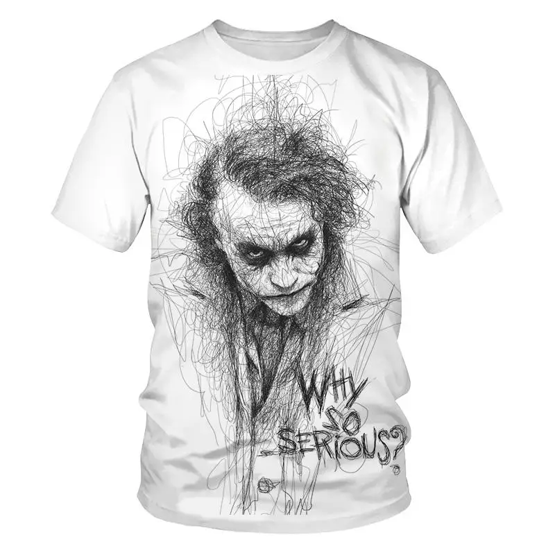 Joker Jerome sketch 3D портретная печать забавная футболка с короткими рукавами для мужчин и женщин 3D топы для забавной модной одежды