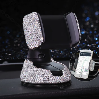 

Universal Car Phone Holder Crystal Diamond Decor to Support Smartphone No Magnetic Mobile Phone Holder for iPhone XS MAX Xiaomi