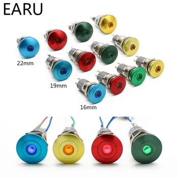 

16/19/22mm Metal Waterproof Mushroom Head LED Indicator Light Lamp Pilot Emergency Stop Push Button Switch Power Reset Latching