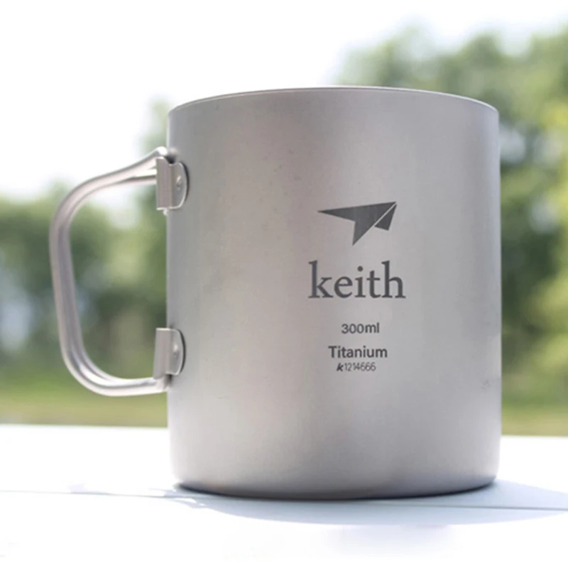 Tiartisan Camping Mug Double-wall Titanium Cup Tourist Tableware Picnic Utensils Outdoor Kitchen Equipment Travel Drinkware