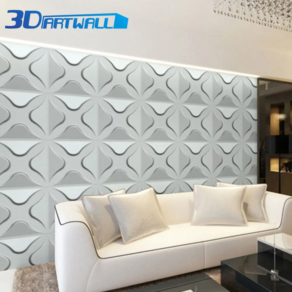 3DARTWALL декоративные 3D стеновые панели несколько рябь настенные дизайн 19," x 19,7" матовый Белая настенная плитка(12 шт.), 32; SF; сезон осень-зима