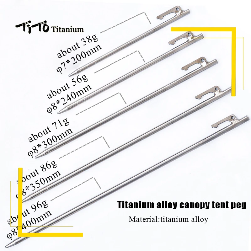 Special Offers Peg Tent Titanium-Alloy Outdoor Nail-Stakes Tito 8x240mm8x300mm8x350mm 4PCS High-Strength BxKQgVBY