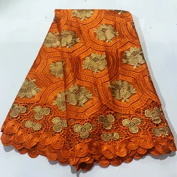 

2020 African Guipure Lace Fabric African Cord Lace Fabric Water Soluble Dress Lace Stones Guipure Lace Fabric For Wedding dress