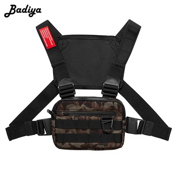 

Men Hip-Hop Chest Pack Outdoor Nylon Tactical Streetwear Vest Chest Rig Bags Multifunction Waterproof Training Kit Fanny Pack