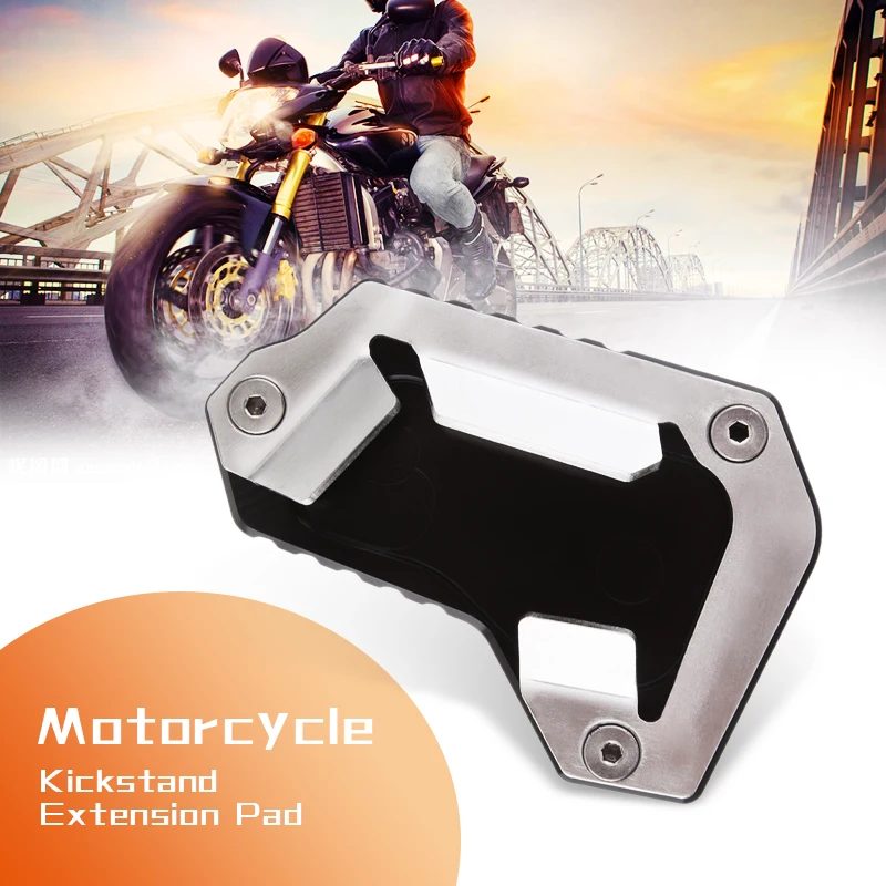 Motorcycle Kickstand Foot Side Stand Extension Pad Support Plate For