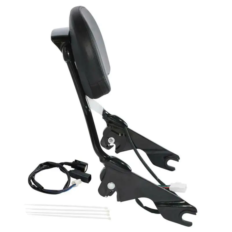 МОТОЦИКЛ Sissy бар вертикальный стоп-сигнал для Harley Road King Electra Street Glide 14-19 - Название цвета: black