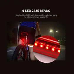 Водонепроницаемые задние фонари велосипеда Подсветка USB красный светодиодный сигнальный задний фонарь с высокой эластичной силиконовой