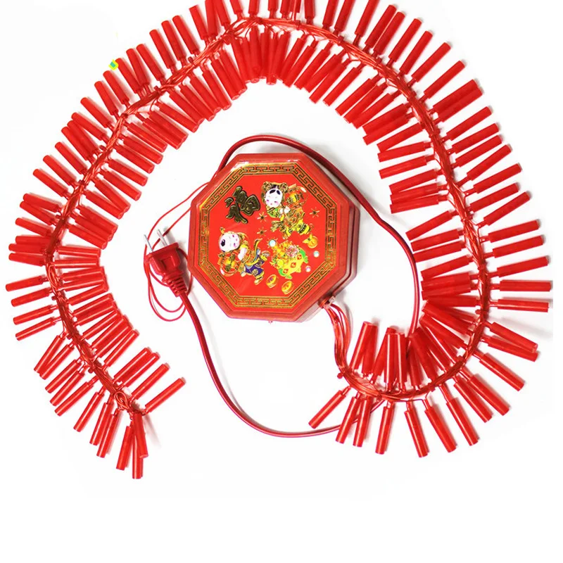 

New Style Mont St Spring Festival Hanging Decoration Electronic Firecracker Model with Ring LED String Lights Firecrackers Penda
