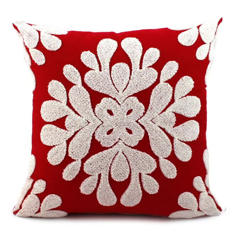 15 Christmas Patterns Pillow Case Cotton Embroidered Cushion Cover Festival Decor 634E - Цвет: 15