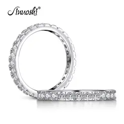 Кольца AINUOSHI из стерлингового серебра 925 пробы, обручальные кольца для женщин, имитация бриллиантов, свадебные серебряные кольца для