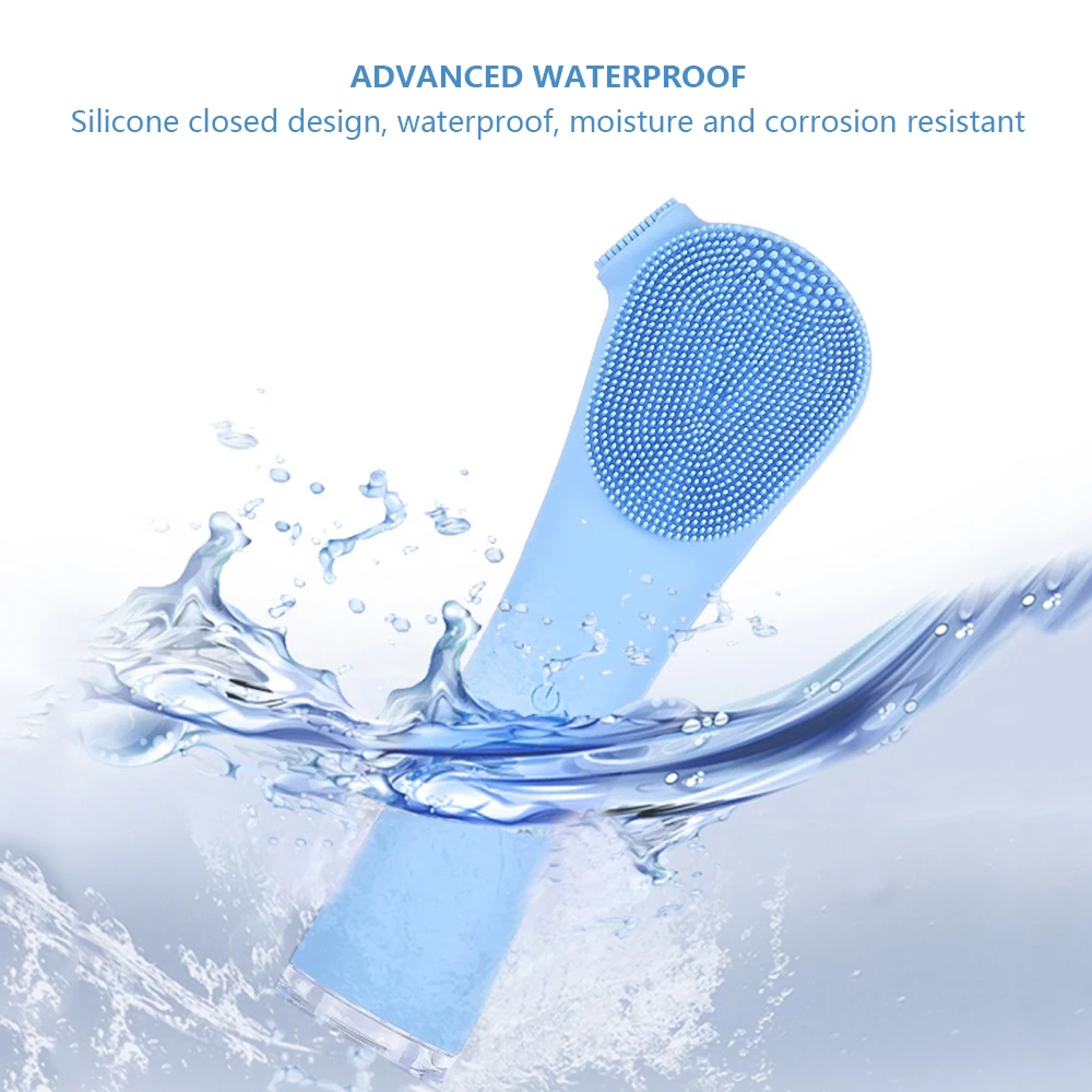 Силиконовая ультразвуковая Очищающая перезаряжаемая вибрационная Очищающая щетка для лица, очищающая поры, массажер, средство для ухода за кожей