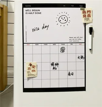 

A3 Refrigerator stickers Monthly Planner Memorandum Whiteboard Fridge Magnet Flexible Daily Message Drawing RefrigeratorBulletin