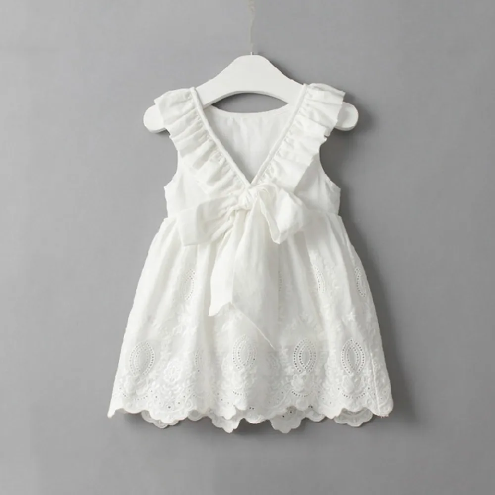 

Dresses Solid White Girl Dresses 2019 Summer Style Children's Clothing Dresses For Girl Infant Girl Clothes