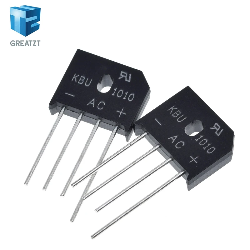 GREATZT 5 шт./лот KBU1010 KBU-1010 10A 1000V молния диодный мост с выпрямительным диодом Новый |
