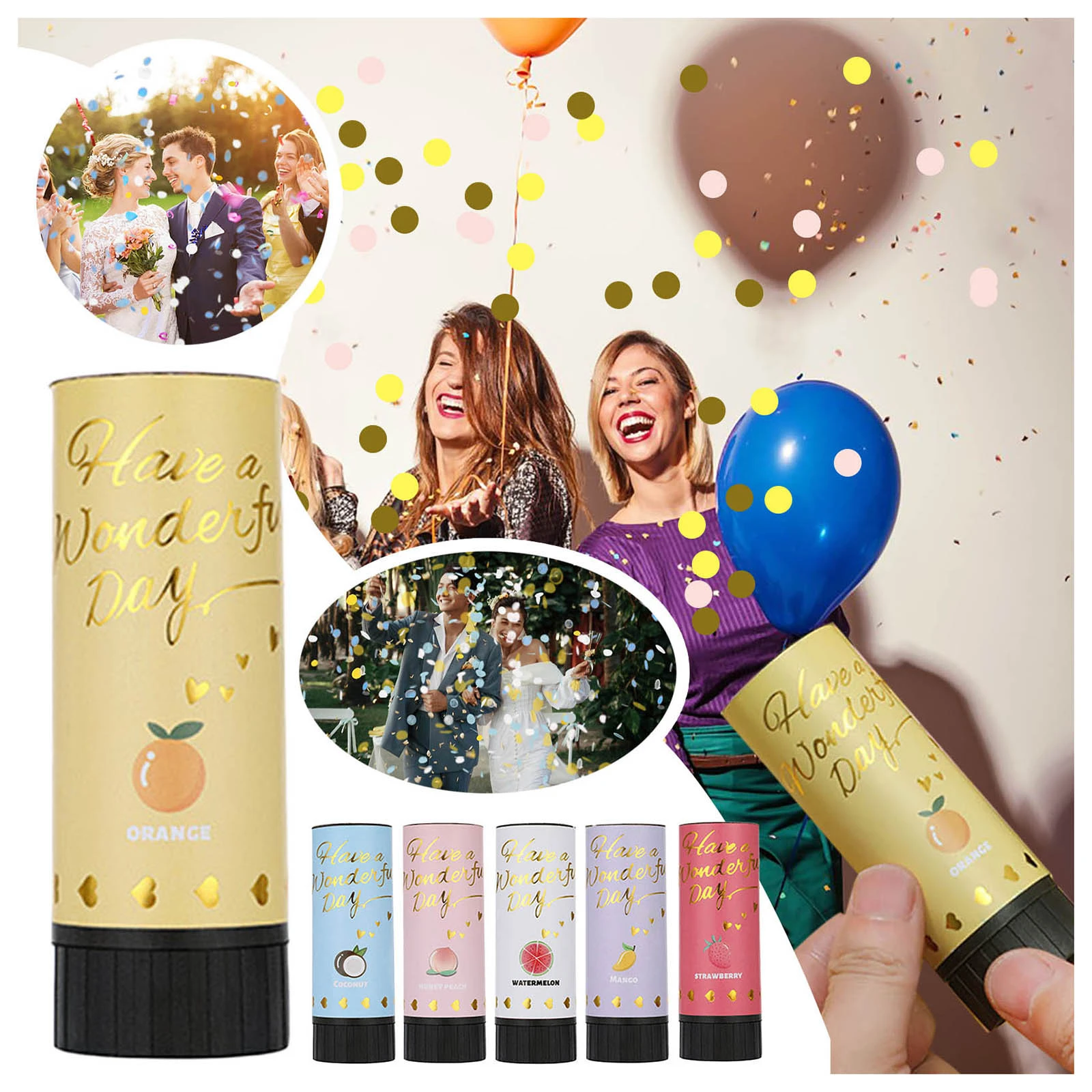 Socialisme Scheiden Gastheer van Confetti Cannons Wedding Birthday Party Confetti Shooters Fruit Scent  Festive Atmosphere Supplies - Party & Holiday Diy Decorations - AliExpress