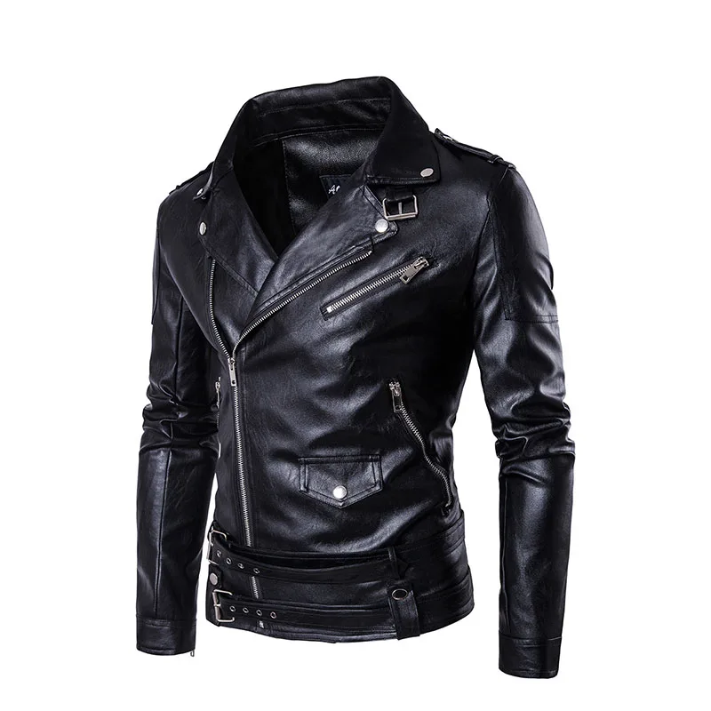 Motorcycle Biker Jackets Men Leather Jackets Winter Autumn Male Faux Leather Coats Vests 2019 New Mens Jackets and Coats Y