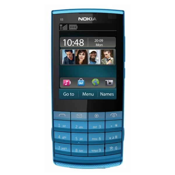 Blue Разблокированный телефон Nokia X3-02 мобильные телефоны GSM 3g Wifi Bluetooth 5MP камера Поддержка Русская клавиатура Восстановленный сотовый телефон - Цвет: Blue