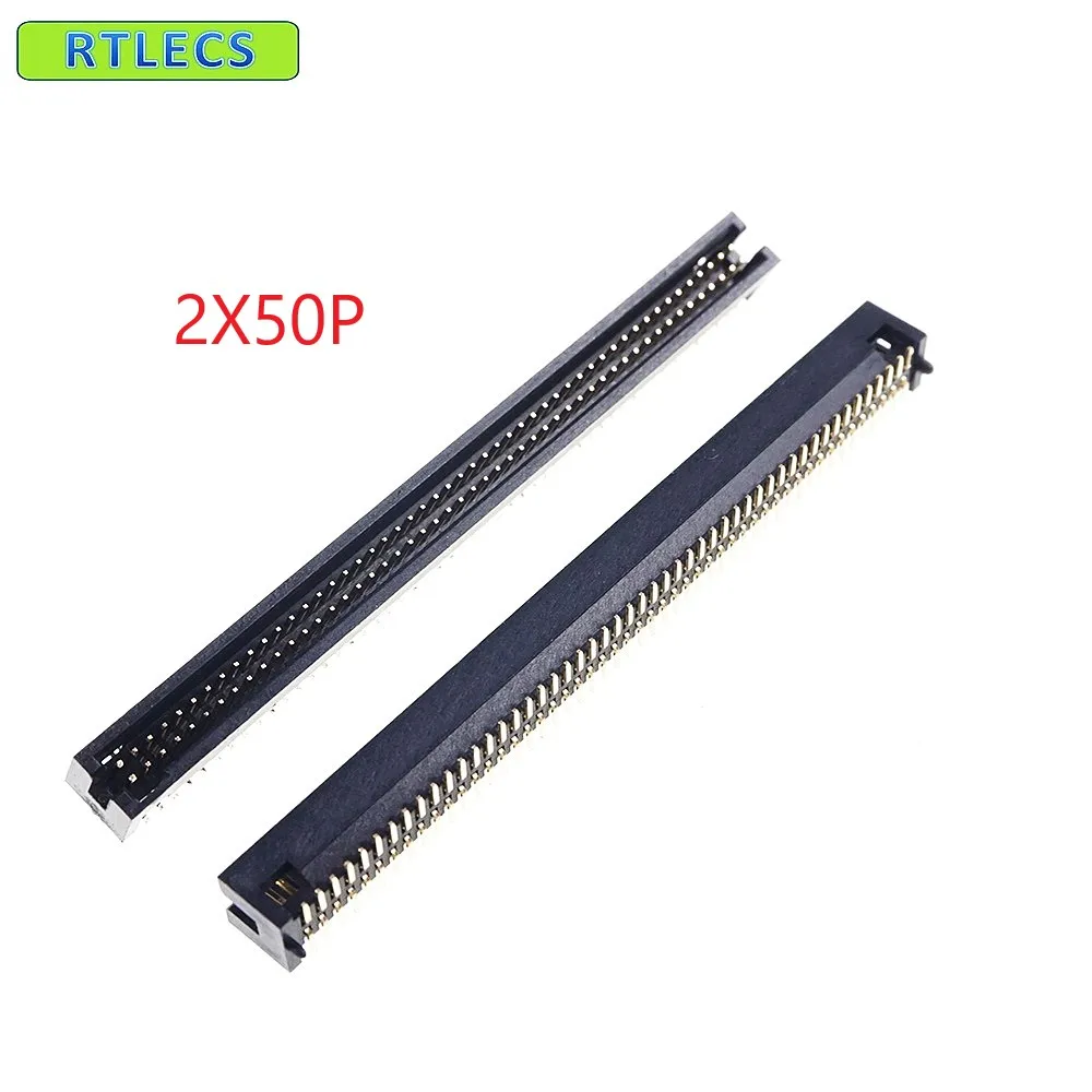 

20 Pcs SMT 1.27mm 2x50 P 100 Pin dual row with locating peg post Straight Male Pins surface mount SMD PCB Box header