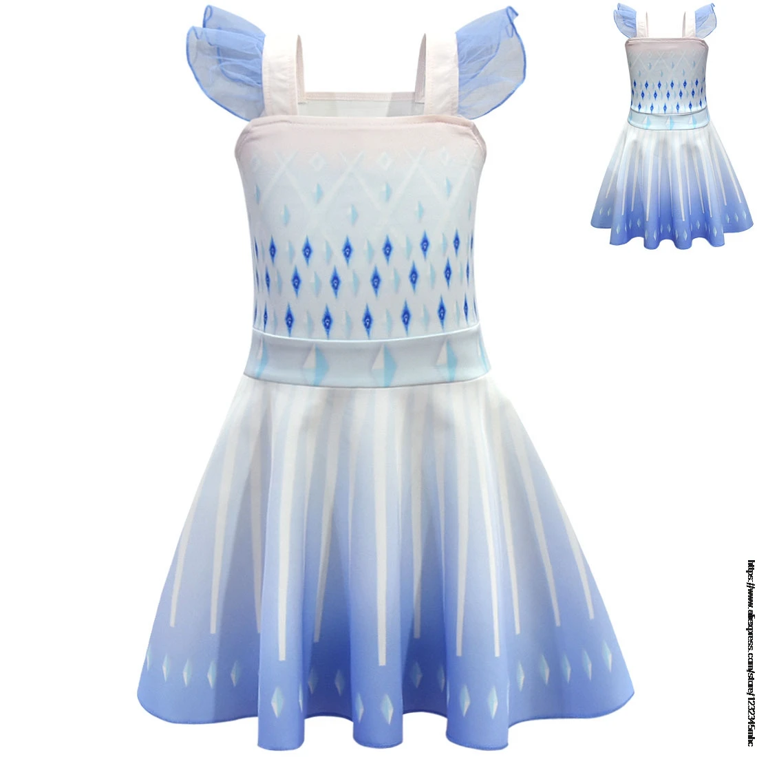 Disney Frozen Elsa Girl Summer Dress For 4 6 8 10 Years Girls Clothing