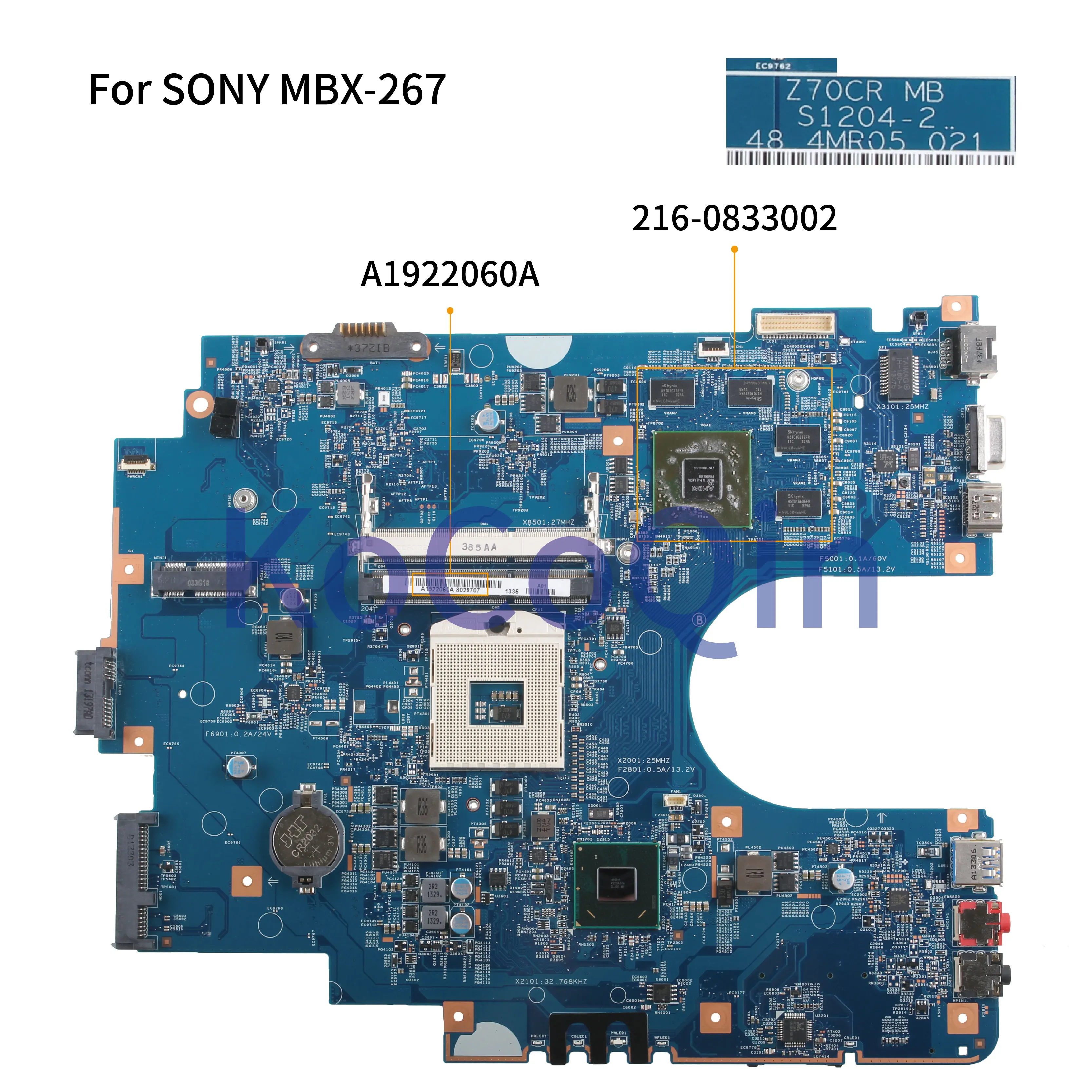 discounted  KoCoQin Laptop motherboard For SONY Vaio SVE171 SVE1712C5E SVE1712L1EB MBX-267 Mainboard A1922060A 